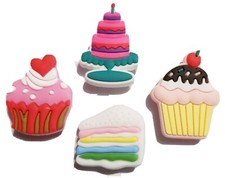Happy Birthday 4 PC Shoe Charm Set NEW For Shoes, Bracelets, Crafts  More 