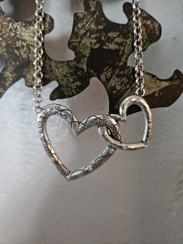 Brighton Double Heart Scrolled Lobster Claw Necklace - Picture 5 of 6