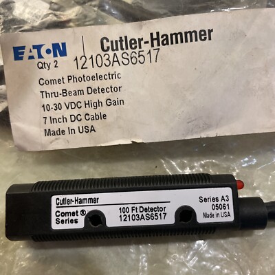 (6) Eaton Cutler Hammer Comet Photoelectric Thru Beam Detector 12103AS6517 7 In!