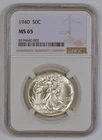 1940 Walking Liberty Half Dollar Graded MS65 by NGC