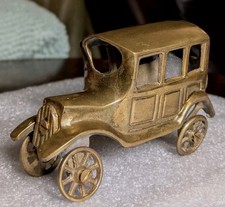Brass Cast Model T Ford Sedan 1920s Vintage Car Figurine Decor