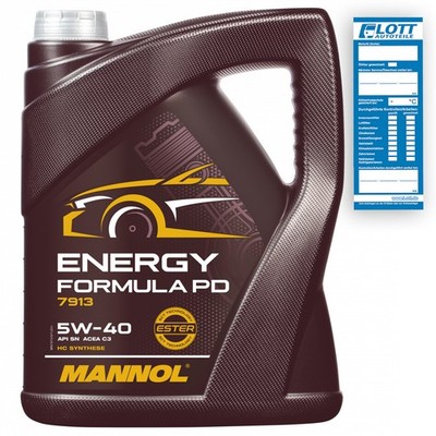5L Mannol ÖL Energy Formula PD Motoröl 5W-40 VW 502.00 501.00 BMW LL-04 Dexos 2