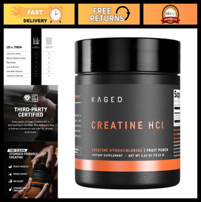 Creatine HCl Powder - 7X Concentrated, Muscle Building, High Absorption, Vegan,