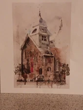 1894 Watercolor Painting Signed By Moh'd Bilbeisi Historical 8.3 × 11.7 Inches 