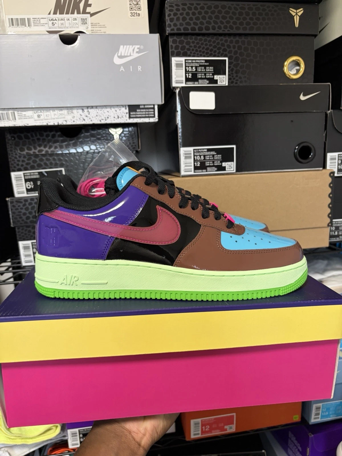 Nike Air Force 1 Low Undefeated Pink Prime Multicolor Patent Leather DV5255-200