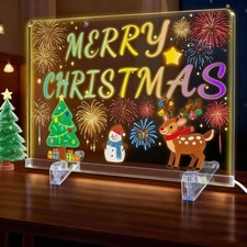 Led Drawing Board for Kids, 13.7"X10" 4 Modes  7 Colors Acrylic Dry Erase Bo...