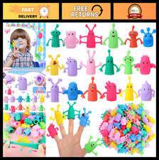 80 PCS Cute Monster Finger Puppets - Soft Rubber Stretchy Fidget Toys for Kids P
