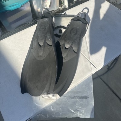 Hollis F1 Rubber Dive Fins Size Regular Spring Heel Strap Black Scuba Diving NEW