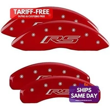 Mgp Caliper Cover 14263SRS5RD, Set of 4 Set Of 4 Caliper Covers Red Aluminum 