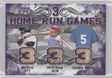 2021 Leaf Lumber 3 Home Run Games Relics Purple 1/9 Jim Rice Pete Rose HOF 7xr