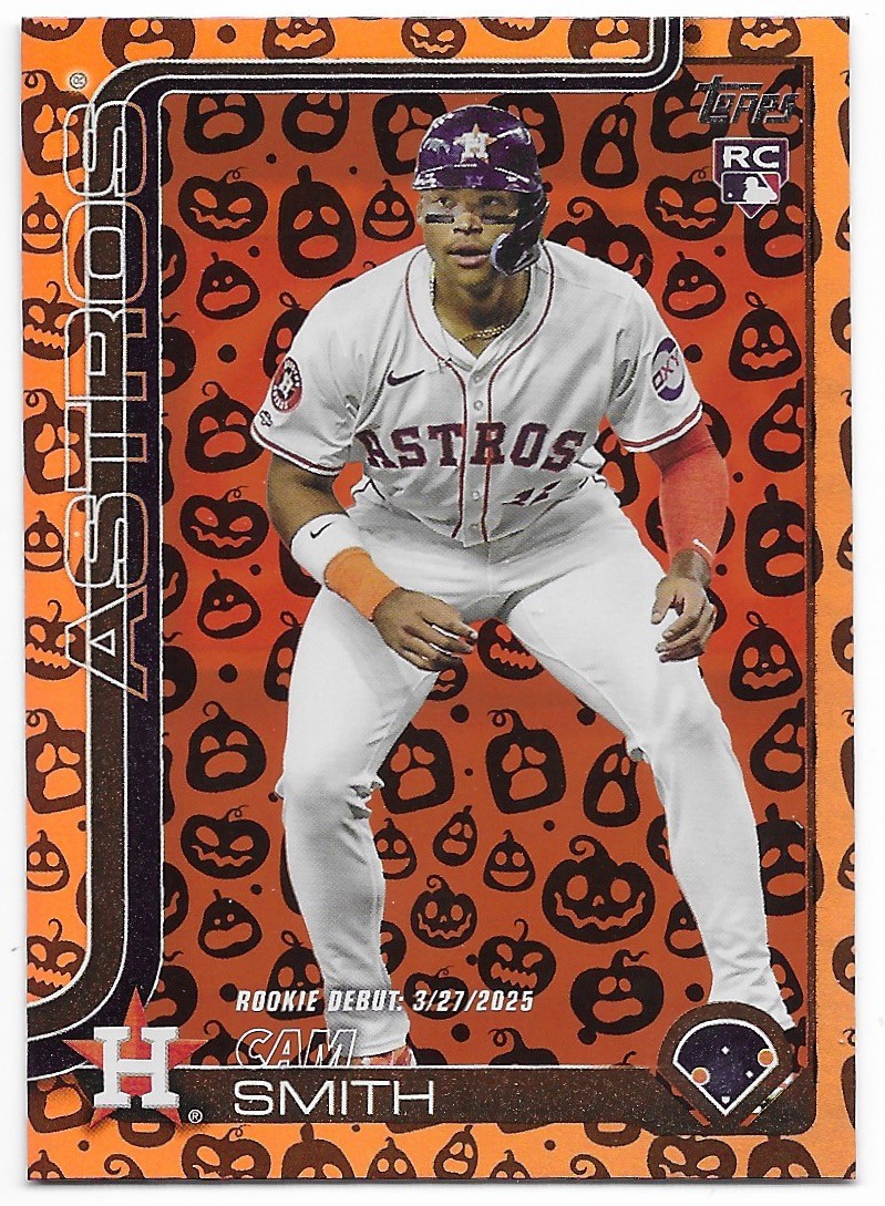 2025 Topps Update Holiday Jack O'Lantern Foil Cam Smith RD (#US45) Astros RC SP