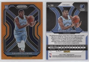 2020-21 Panini Prizm Orange Prizm /49 Xavier Tillman #299 Rookie RC