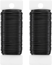 2 Pack 22 Gauge Black Floral Wire, 114 Ft Craft Wire for Flowers, Wreaths  DIY