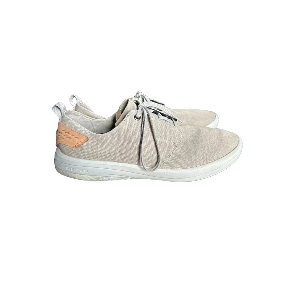 Merrell Vibram Men's Beige Canvas Loafer Shoes J12271 Size 11 - Изображение 3 из 4