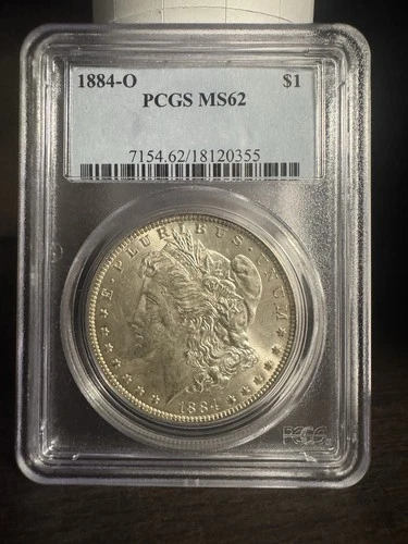 1884-O Morgan Silver Dollar $1 PCGS MS62 – New Orleans Mint