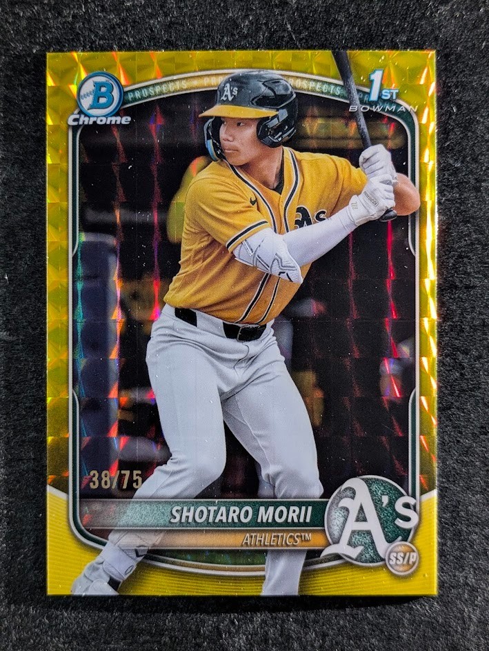 2025 Bowman Chrome SHOTARO MORII 38/75 1st Yellow Geometric Ref. Prospects SP