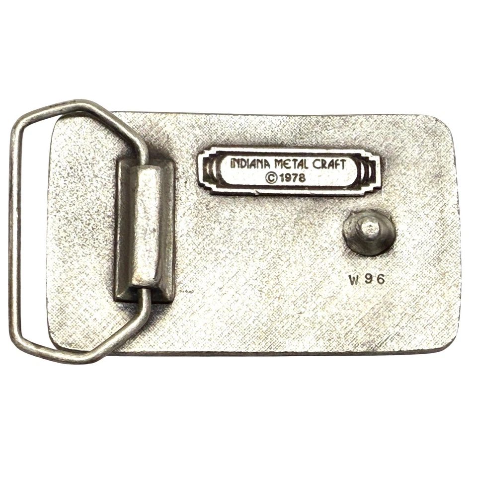 Hebilla de cinturón Colorado 1978 Indiana metal artesanía escena montaña peltre vintage Foto 3 de 4