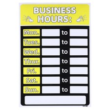 Business Hour Sign,1 Set PVC Car Sticker Operation Yellow Hour