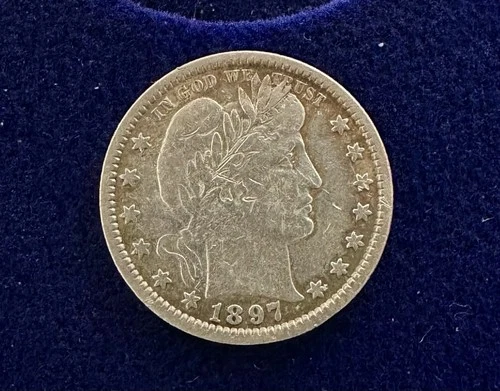 Rare Beautiful 1897 U.S. Barber Quarter KM 114