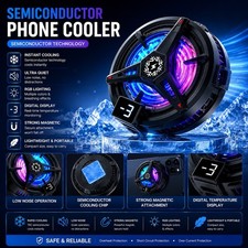 Magnetic Semiconductor Phone Cooler RGB Cooling Fan For iPhone Android