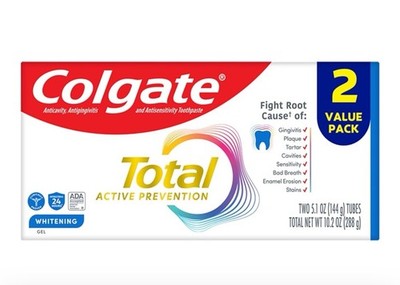 Colgate Total Whitening Gel Toothpaste 5.1oz  2  Pack