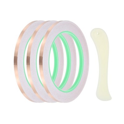22 Yard 1/5(0.21) Inch Copper Foil Tape,3 Roll Copper Tape with Conductive