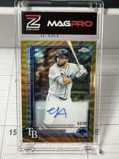 Jonathan Aranda 2024 Topps Chrome Gold Wave Refractor Auto /50 #AC-JA