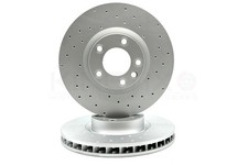 FOR PORSCHE CAYENNE 3.6 CROSS DRILLED FRONT BRAKE DISCS PAIR 360mm COATED NEW