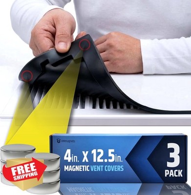 HMmagnets Vent Covers 4''x12.5'' White 3-Pack