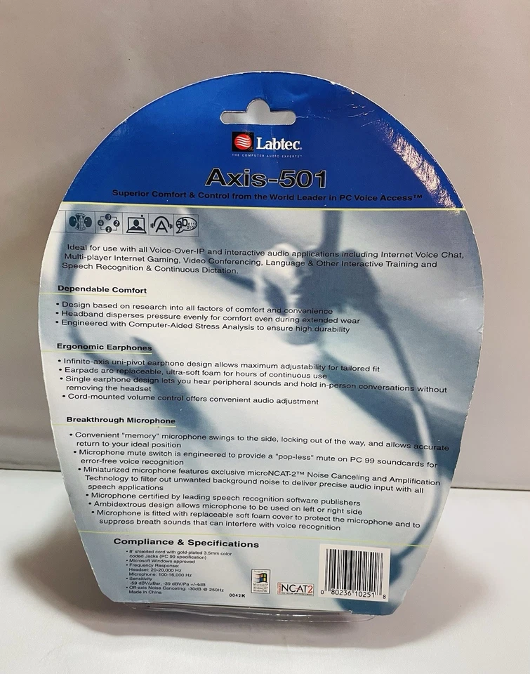 LABTEC AXIS-501 DELUXE HEADSET WITH BOOM MIC - Image 2 of 3