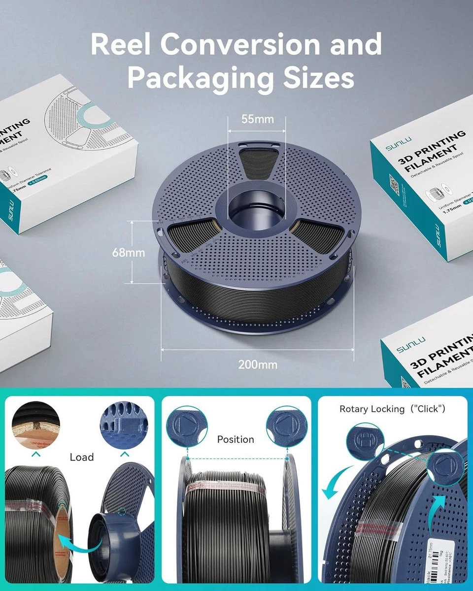 (Buy 3 Get 2 Free,Add 5)SUNLU 1.75mm ASA PETG PLA PLA+ ABS 3D Filament 1KG Lot