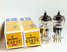 2 NOS tubes E88CC 6922 Siemens Munich 1968 "A3 8C" matched pair Lot08 178