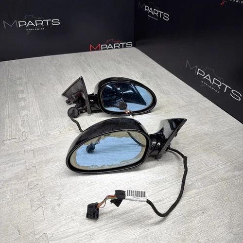 01-06 BMW E46 M3 Side View Door Mirrors Pair Painted Black *Notes*