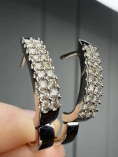 Diamond 💎 💍 Earrings Cute Hoop Style Setting ❤️