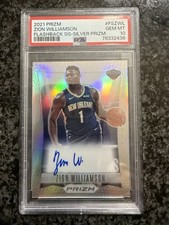 2021-22 Prizm Zion Williamson Flashback Signatures Silver Auto PSA 10 Gem Mint