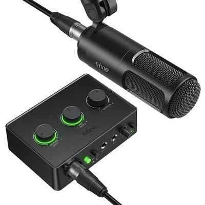 FIFINE Podcast Equipment Bundle Set, Music Recording Kit with Studio Dynamic