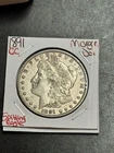 1891 CC Morgan Silver Dollar Spitting Eagle AU+ Key Date Carson City Coin (19280