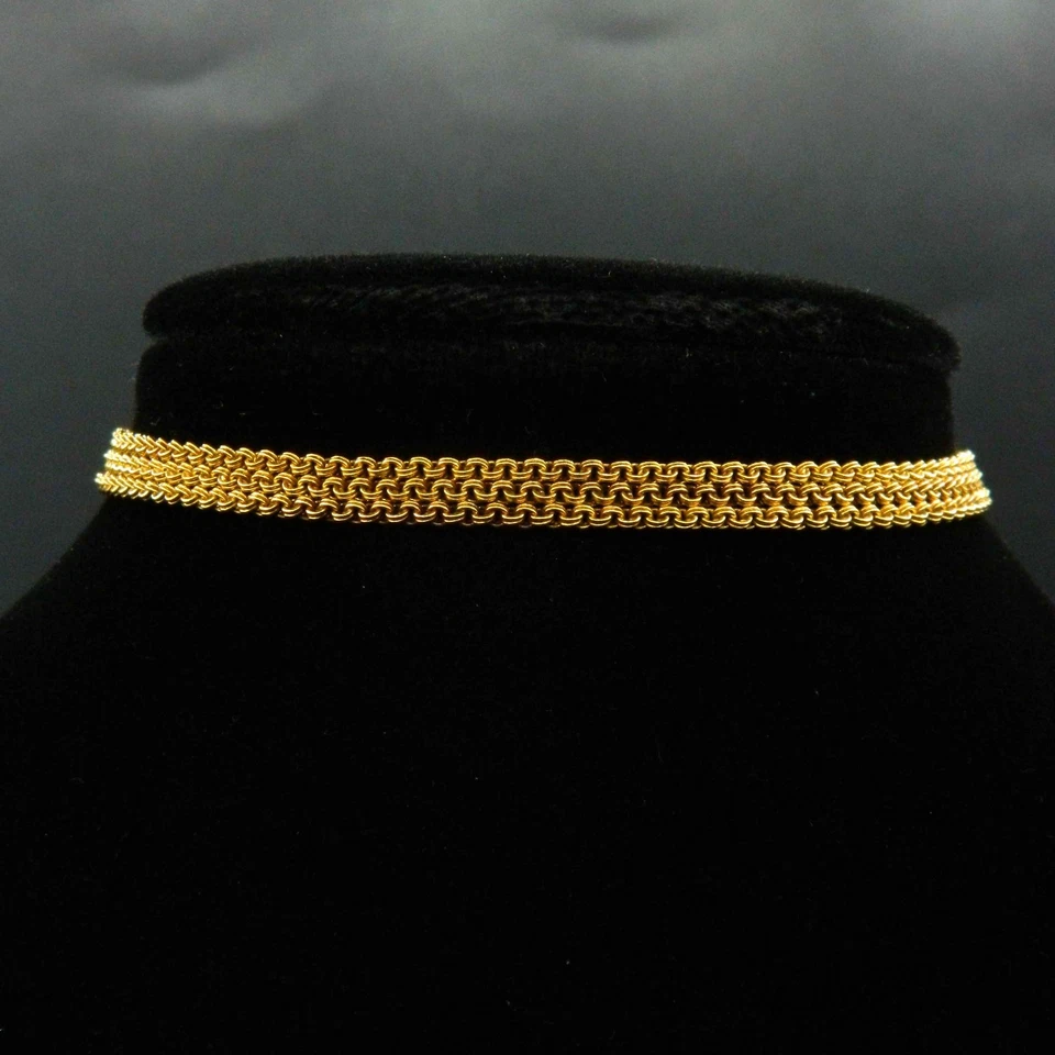 O931 - Ancienne chaîne Or jaune 18K double maille Jaseron dia 1,80 mm-61 cm long