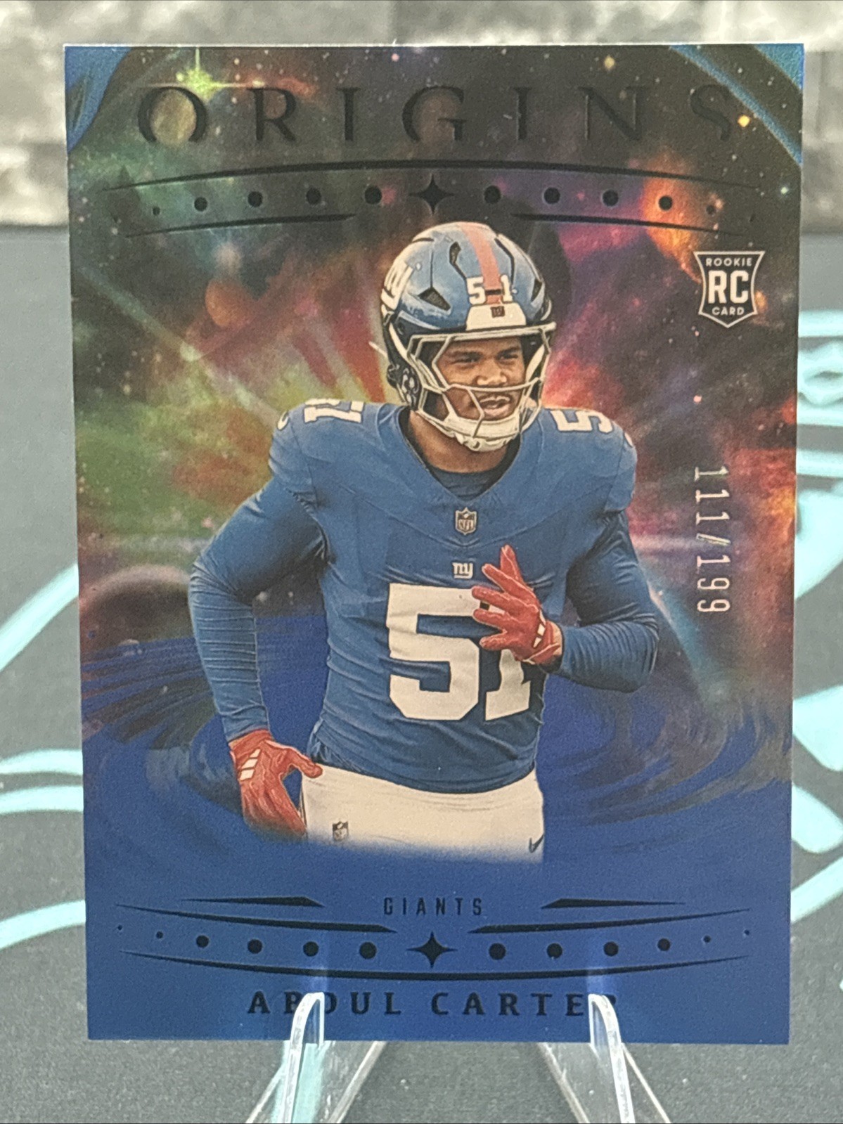 2025 Panini Origins - Rookies Abdul Carter New York Giants #112 Blue /199 (RC)