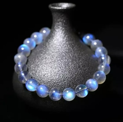 Handmade Natural Moonstone 6mm Round Beads Healing Calming Women Bracelet Gifts