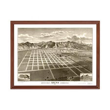 Old Map of Azusa, CA 1887 - Vintage Azusa California Art