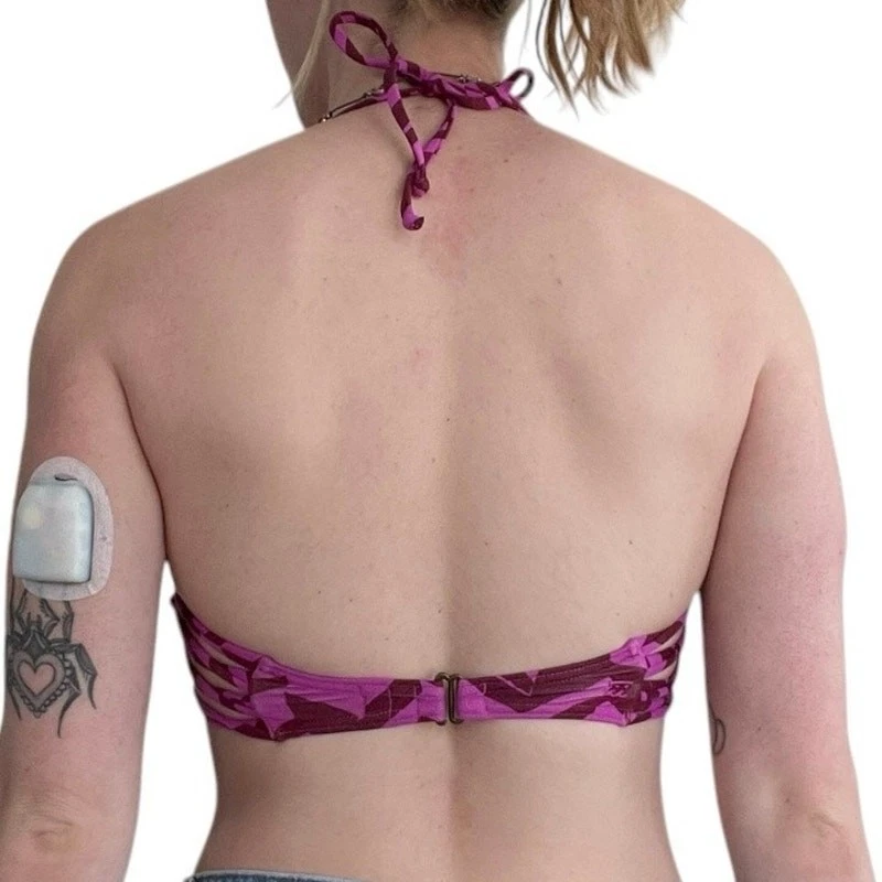 Top de bikini Billabong Swim vibrante magenta con tiras cuello halter Foto 4 de 4