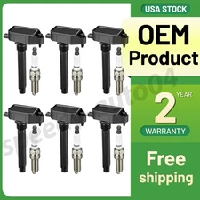 6X OEM Ignition Bobinas & Iridium Spark Plug for Chrysler Dodge Jeep Ram 3.6L UF
