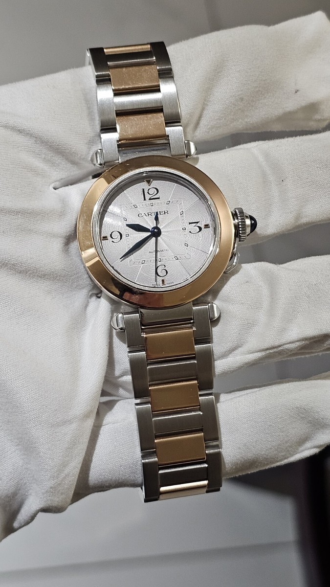 Cartier Pasha 4327 W2PA0008 Rose Gold & SS Silver Dial