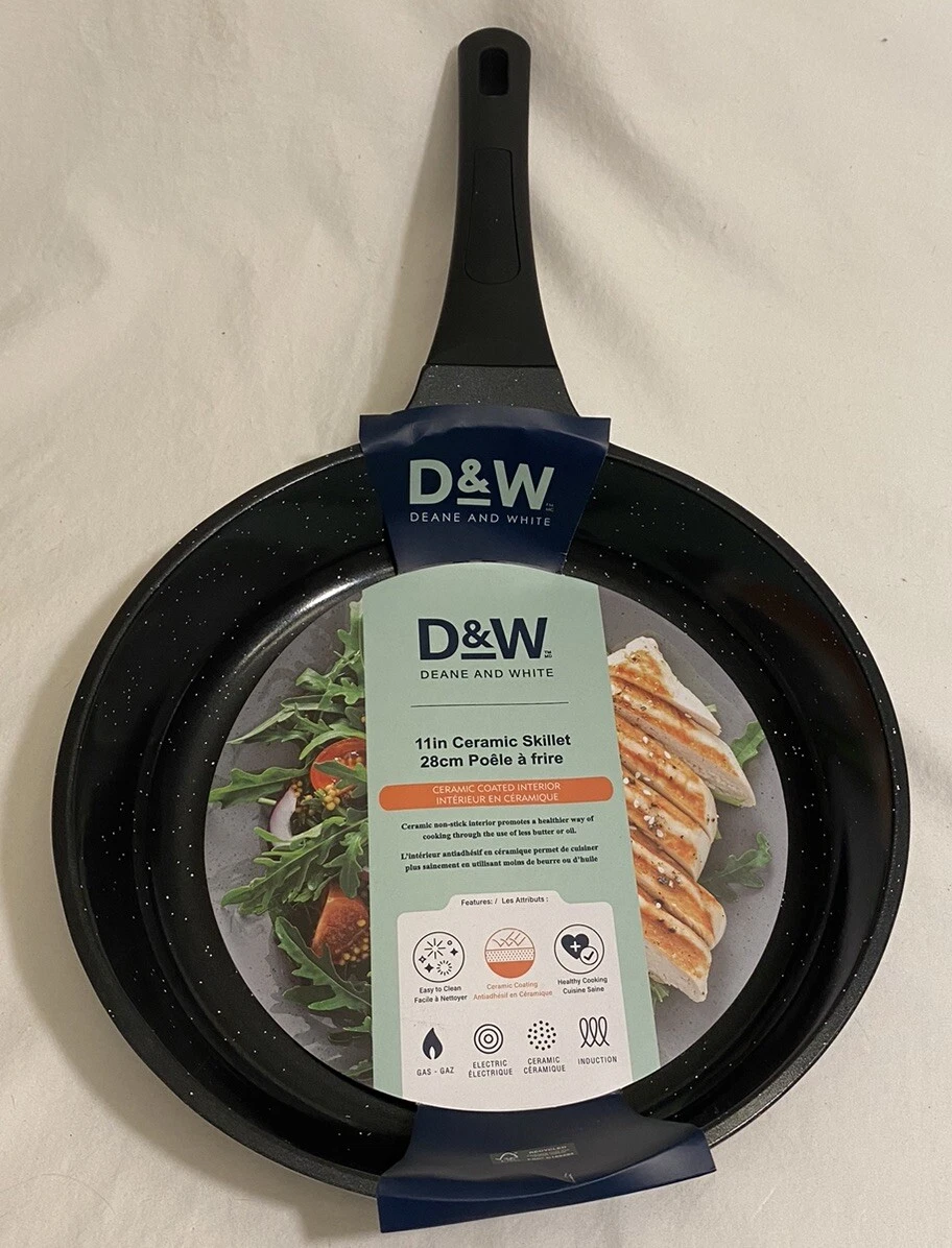 D&W Deane & White 11” Skillet Non-Stick Quality Cookware 2” Deep Shiny Black New