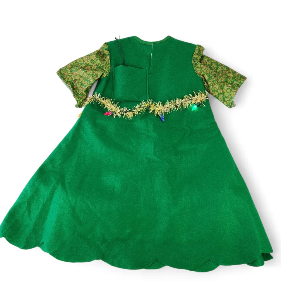 Disfraz de árbol de Navidad para niños luces medianas a batería hechas a mano con disfraces Foto 2 de 4