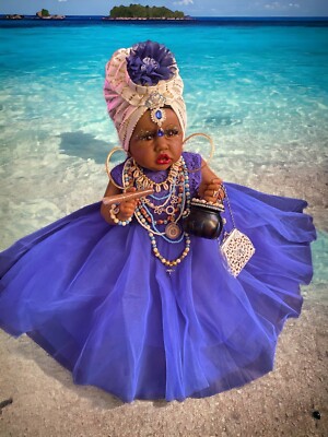 23-inch realistic silicone and vinyl doll, spiritual, Yoruba Religion. Yemayá.