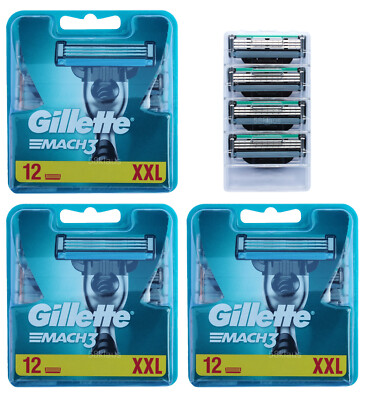 40er Gillette Mach3 Rasierklingen Ersatzklingen 3x 12 OVP + 4 Klingen im tKh