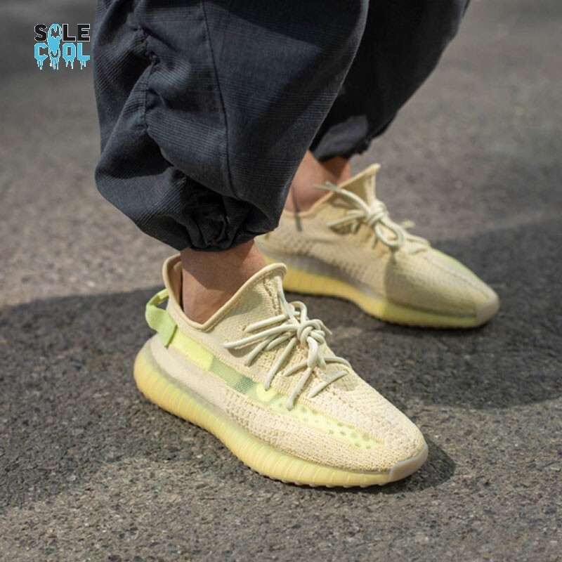 adidas Yeezy Boost 350 V2 Lace Up Beige Yellow Mens Sneakers