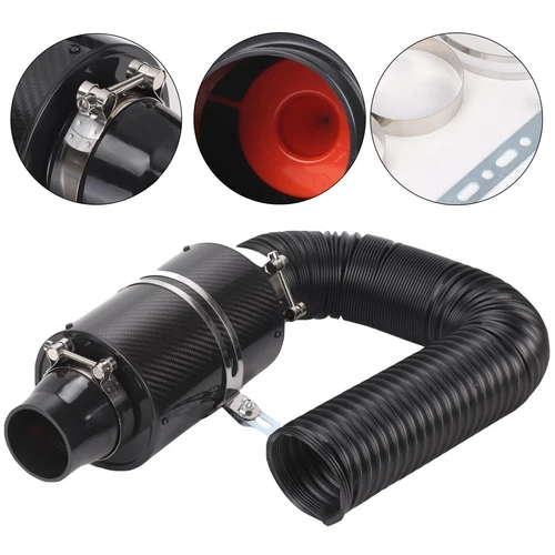 3" Car Cold Air Filter Universal Feed Enclosed Induction Intake Pipe Hose Kit uk - Picture 1 of 10